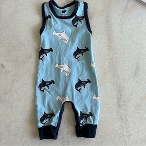 Monica + Andy hammerhead shark sleeveless racer back romper